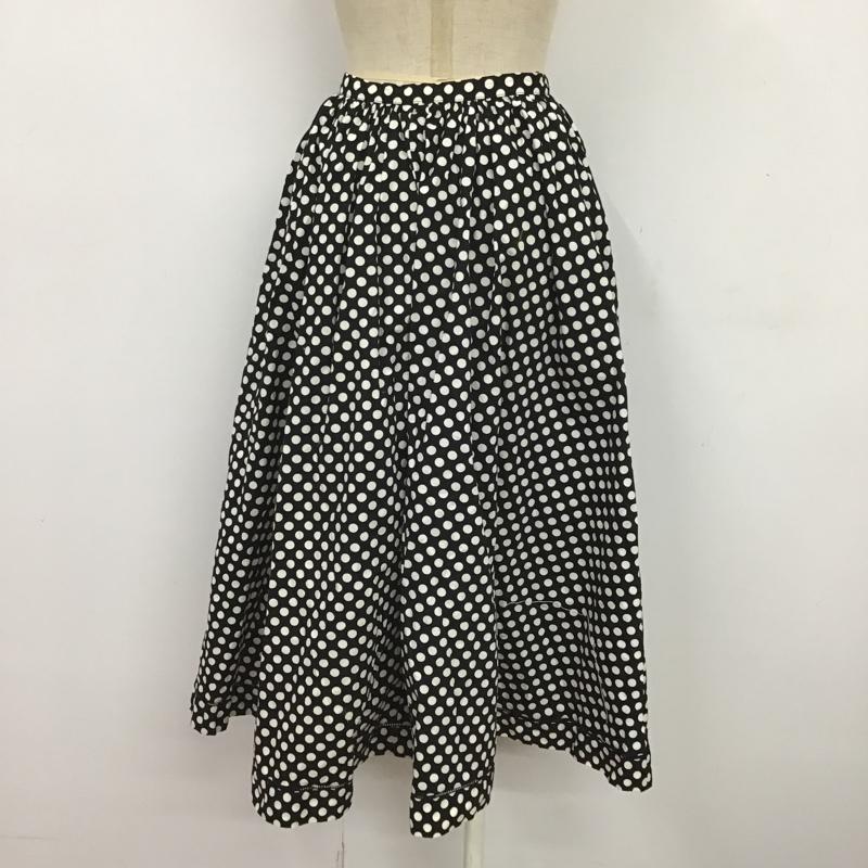 ピンクハウス PINK HOUSE スカート ロングスカート フロントボタン 水玉 ドット 黒 / ブラック / X 白 / ホワイト /  レディース USED 古着 中古 10089303