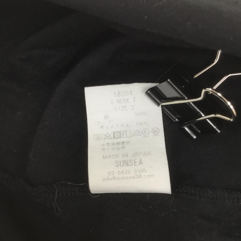 サンシー SUNSEA Tシャツ 半袖 V-Neck　T　Vネック L 無地 黒 / ブラック /  メンズ USED 古着 中古 10089312