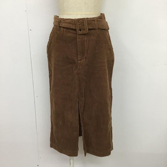 ザラティーアールエフ ZARA TRF スカート ロングスカート 7901 950 700 コーデュロイ ベルト付き XS 無地 茶 / ブラウン /  レディース USED 古着 中古 10089364