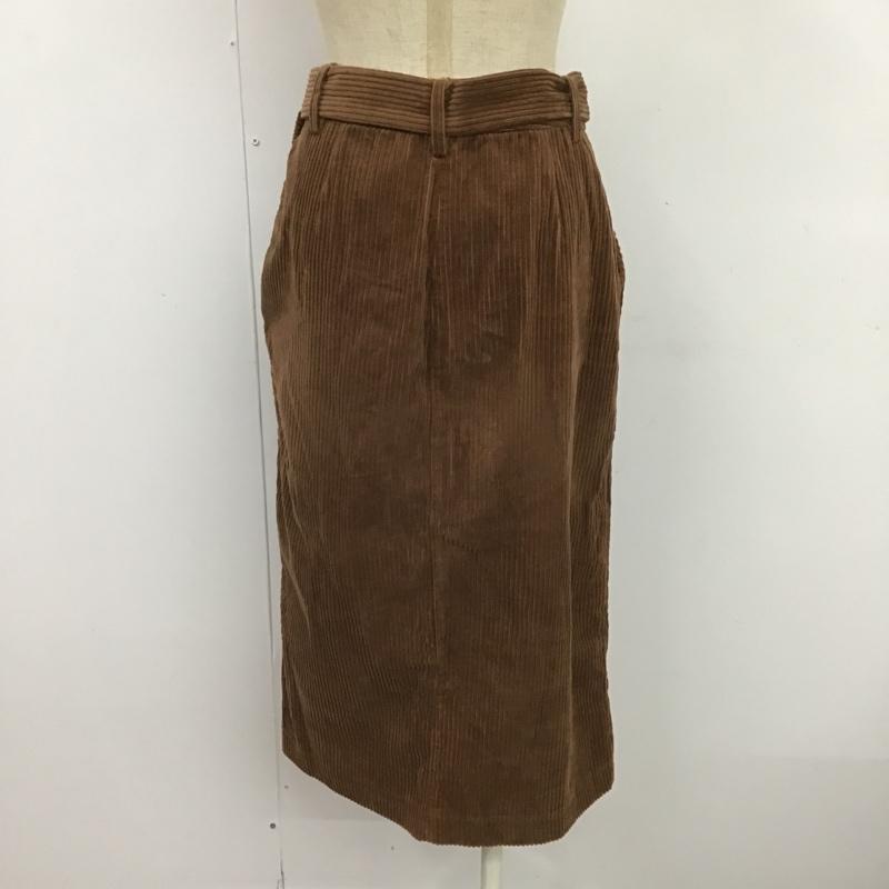 ザラティーアールエフ ZARA TRF スカート ロングスカート 7901 950 700 コーデュロイ ベルト付き XS 無地 茶 / ブラウン /  レディース USED 古着 中古 10089364