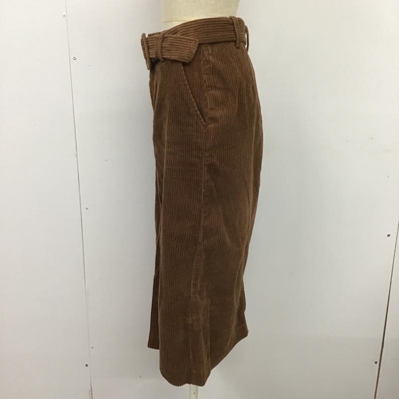 ザラティーアールエフ ZARA TRF スカート ロングスカート 7901 950 700 コーデュロイ ベルト付き XS 無地 茶 / ブラウン /  レディース USED 古着 中古 10089364