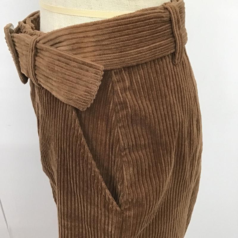 ザラティーアールエフ ZARA TRF スカート ロングスカート 7901 950 700 コーデュロイ ベルト付き XS 無地 茶 / ブラウン /  レディース USED 古着 中古 10089364