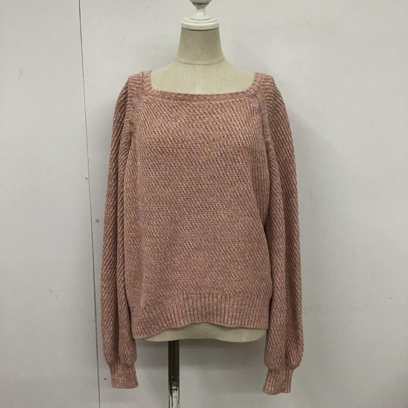 グリーンレーベルリラクシング green label relaxing ニット、セーター 長袖 3616-105-1556 無地 桃 / ピンク / X 橙 / オレンジ / X 白 / ホワイト /  レディース USED 古着 中古 10089453