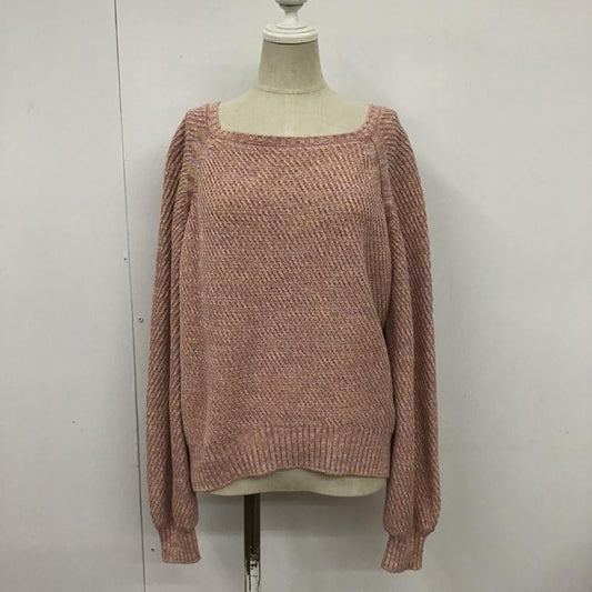 グリーンレーベルリラクシング green label relaxing ニット、セーター 長袖 3616-105-1556 無地 桃 / ピンク / X 橙 / オレンジ / X 白 / ホワイト /  レディース USED 古着 中古 10089453