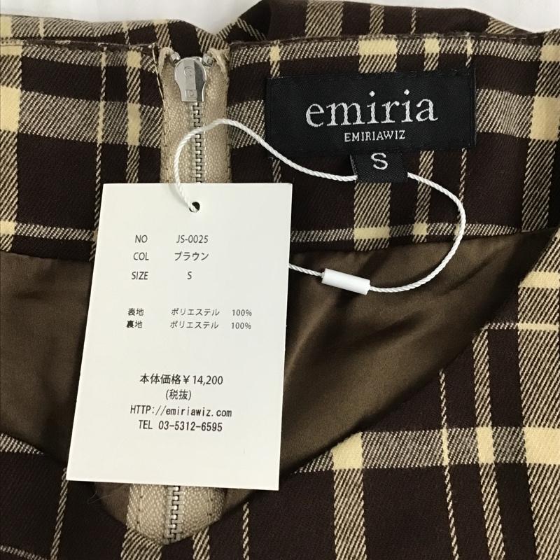 エミリアウィズ Emiria wiz ワンピース ひざ丈スカート JS-0025 チェックフレアワンピース タグ付き S チェック ダークブラウン / ダークブラウン / X ベージュ / ベージュ /  レディース USED 古着 中古 10089639
