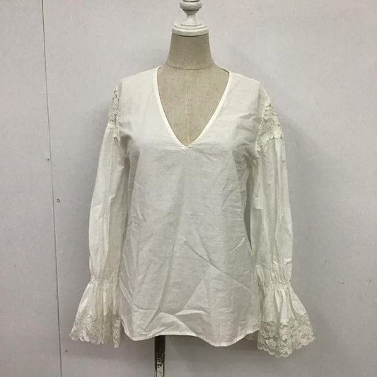 ザラベーシック ZARA BASIC シャツ、ブラウス 長袖 3564 156 250 Vネック XS  白 / ホワイト /  レディース USED 古着 中古 10089678