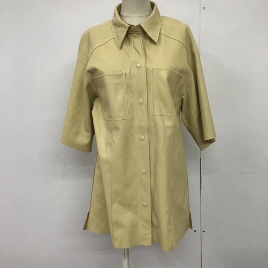 スローバイスライ THROW by SLY シャツ、ブラウス 半袖 030DA030-0620 VEGAN LEATHER SH FREE 無地 ベージュ / ベージュ /  レディース USED 古着 中古 10089697
