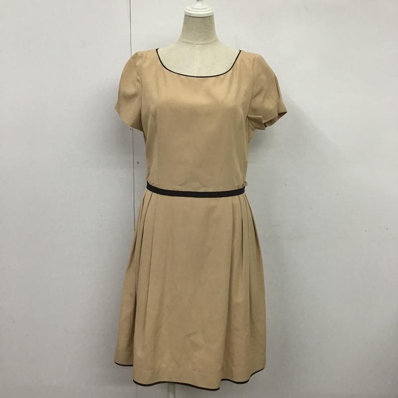 イネド INED ワンピース ひざ丈スカート 無地 桃 / ピンク / X ベージュ / ベージュ /  レディース USED 古着 中古 10089709