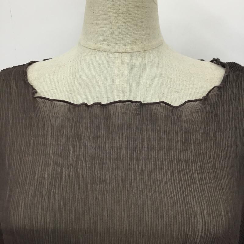 モーメント Moment カットソー 半袖 タグ付 M 無地 茶 / ブラウン /  レディース USED 古着 中古 10089751