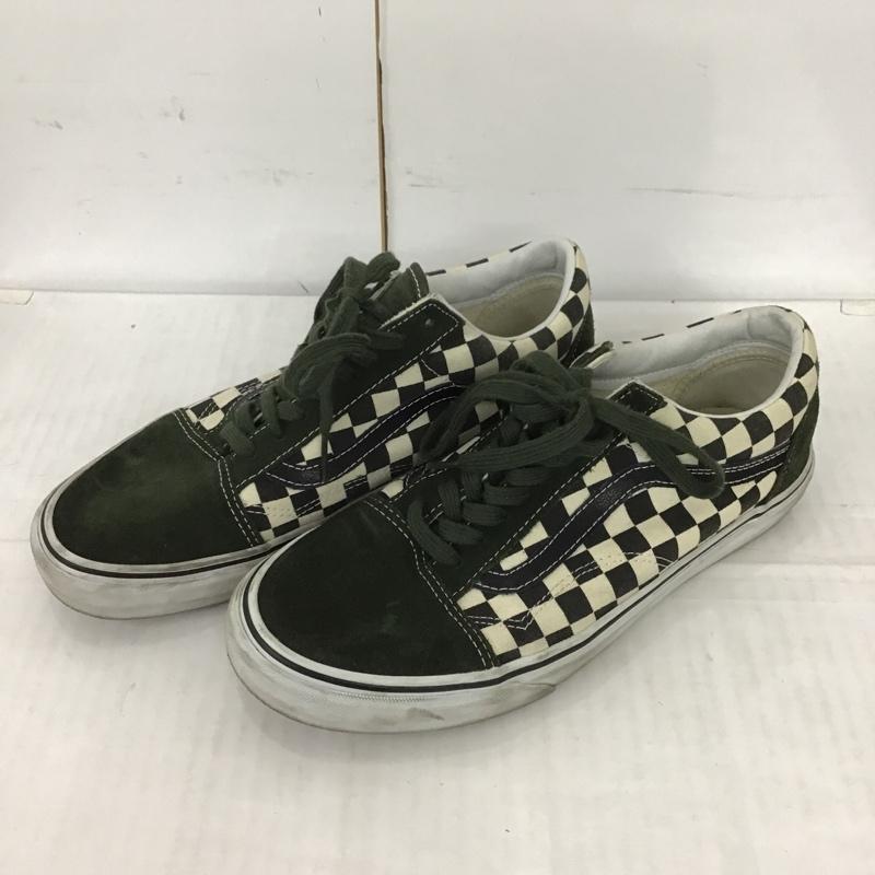 バンズ VANS スニーカー スニーカー 721494 ローカット 27cm 27.0cm チェック 白 / ホワイト / X 黒 / ブラック / X カーキ / カーキ /  メンズ USED 古着 中古 10089795