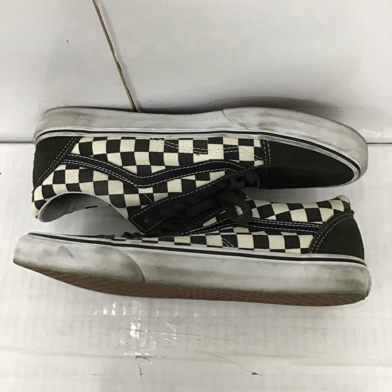 バンズ VANS スニーカー スニーカー 721494 ローカット 27cm 27.0cm チェック 白 / ホワイト / X 黒 / ブラック / X カーキ / カーキ /  メンズ USED 古着 中古 10089795