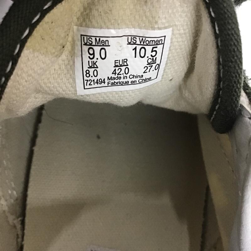 バンズ VANS スニーカー スニーカー 721494 ローカット 27cm 27.0cm チェック 白 / ホワイト / X 黒 / ブラック / X カーキ / カーキ /  メンズ USED 古着 中古 10089795