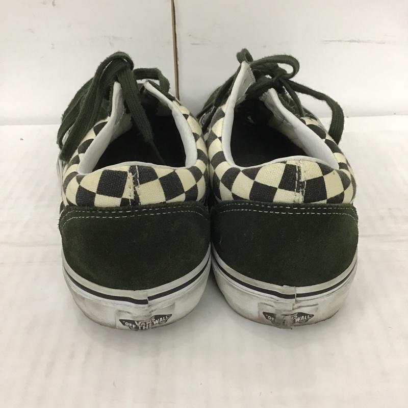 バンズ VANS スニーカー スニーカー 721494 ローカット 27cm 27.0cm チェック 白 / ホワイト / X 黒 / ブラック / X カーキ / カーキ /  メンズ USED 古着 中古 10089795