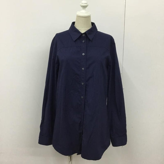 ラコステ LACOSTE シャツ、ブラウス 長袖 36 無地 紺 / ネイビー /  レディース USED 古着 中古 10089994