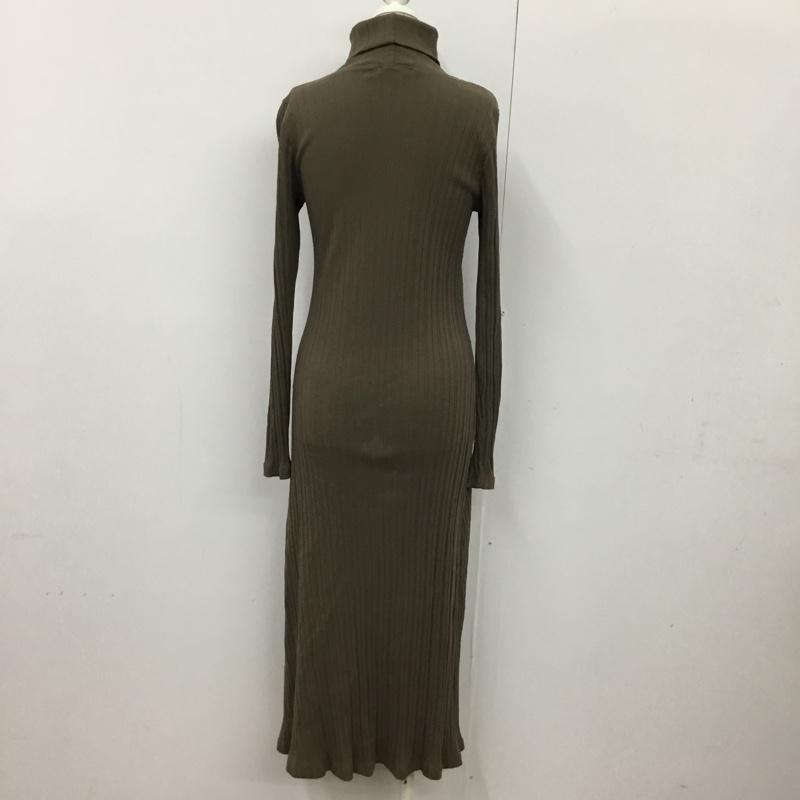 ザラ ZARA ワンピース ロングスカート 4174 630 832 リブ タートルネック M 無地 茶 / ブラウン /  レディース USED 古着 中古 10090109