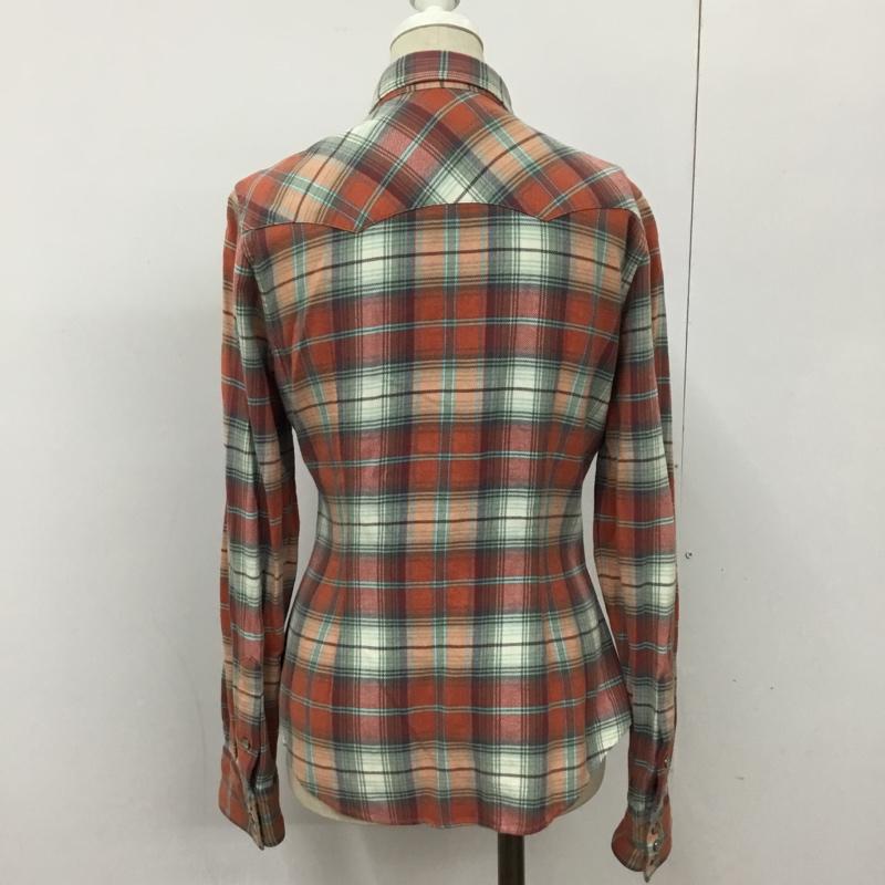 ラルフローレン RALPHLAUREN シャツ、ブラウス 長袖 ウエスタンシャツ 7 チェック 橙 / オレンジ / X 白 / ホワイト / X 水色 / ライトブルー / X 薄緑 / ライトグリーン / X 灰 / グレー /  レディース USED 古着 中古 10090155