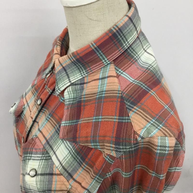 ラルフローレン RALPHLAUREN シャツ、ブラウス 長袖 ウエスタンシャツ 7 チェック 橙 / オレンジ / X 白 / ホワイト / X 水色 / ライトブルー / X 薄緑 / ライトグリーン / X 灰 / グレー /  レディース USED 古着 中古 10090155