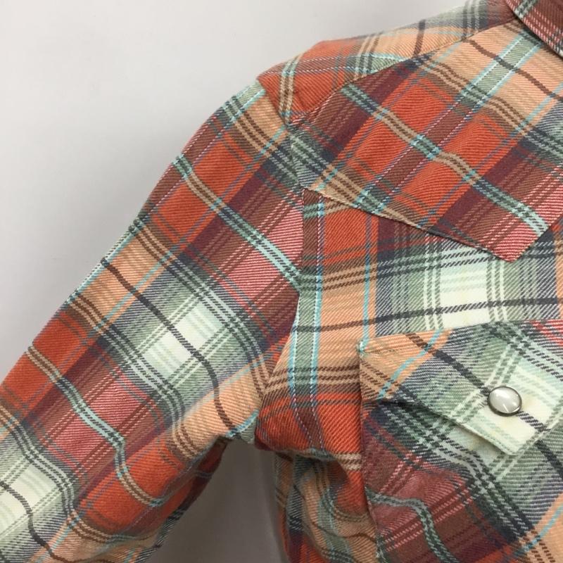 ラルフローレン RALPHLAUREN シャツ、ブラウス 長袖 ウエスタンシャツ 7 チェック 橙 / オレンジ / X 白 / ホワイト / X 水色 / ライトブルー / X 薄緑 / ライトグリーン / X 灰 / グレー /  レディース USED 古着 中古 10090155