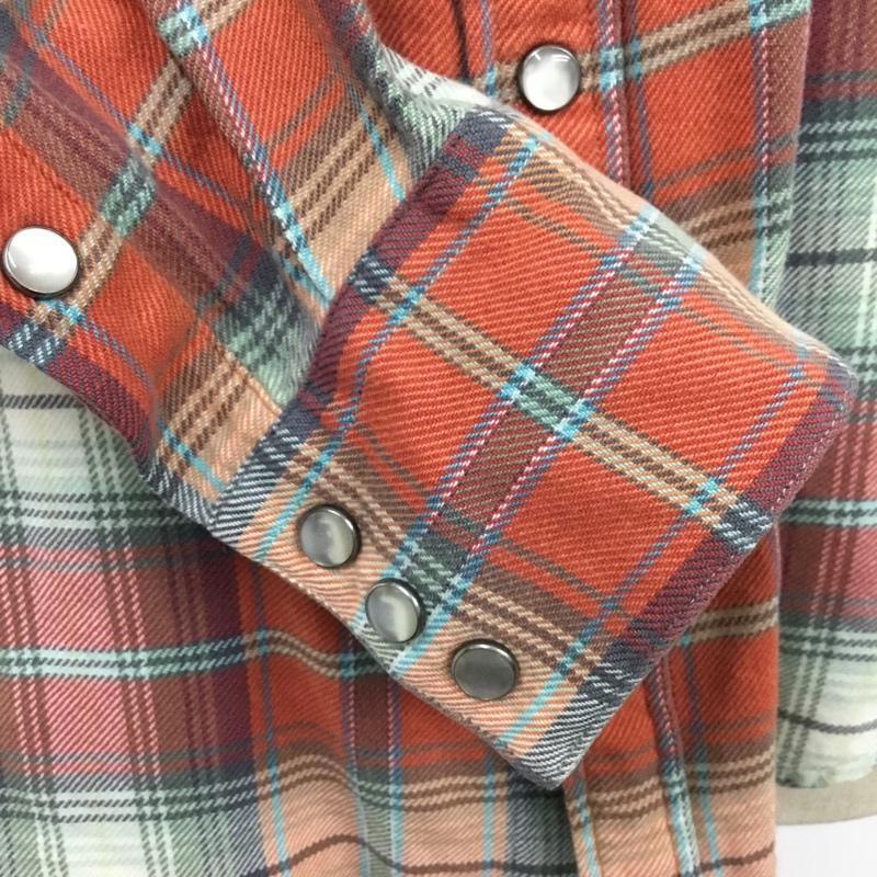 ラルフローレン RALPHLAUREN シャツ、ブラウス 長袖 ウエスタンシャツ 7 チェック 橙 / オレンジ / X 白 / ホワイト / X 水色 / ライトブルー / X 薄緑 / ライトグリーン / X 灰 / グレー /  レディース USED 古着 中古 10090155