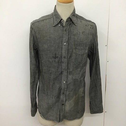 オールドジョーアンドコー OLDJOE&CO. シャツ、ブラウス 長袖 ボタンダウンシャツ 36 無地 X プリント ダークグレー / ダークグレー /  メンズ USED 古着 中古 10090217