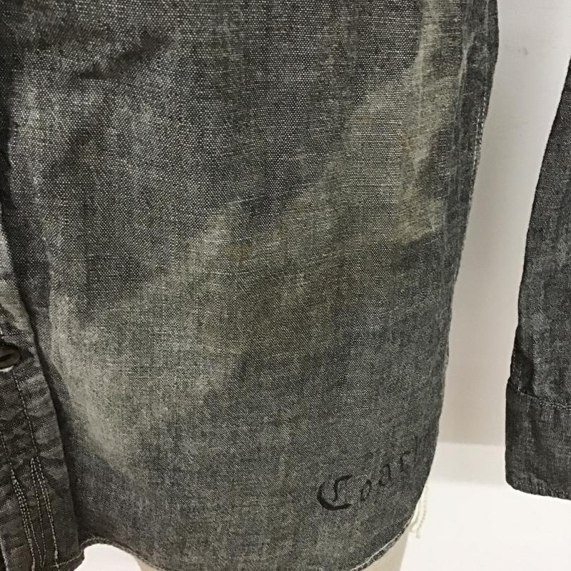 オールドジョーアンドコー OLDJOE&CO. シャツ、ブラウス 長袖 ボタンダウンシャツ 36 無地 X プリント ダークグレー / ダークグレー /  メンズ USED 古着 中古 10090217