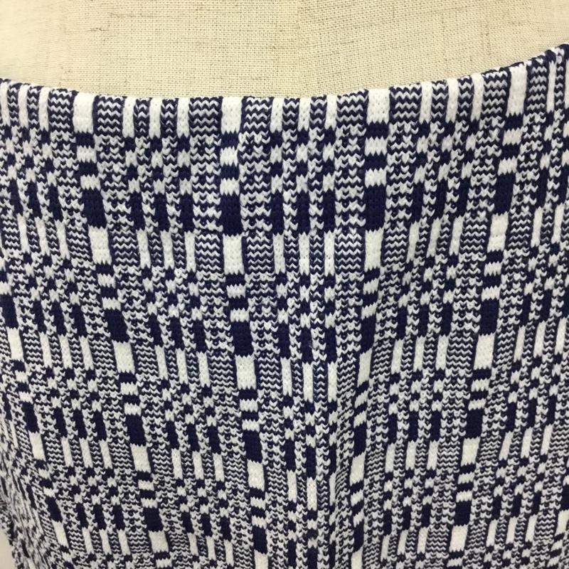 ザラ ZARA スカート ミニスカート 0219 314 043 フリンジ L 総柄 白 / ホワイト / X 紺 / ネイビー /  レディース USED 古着 中古 10090281