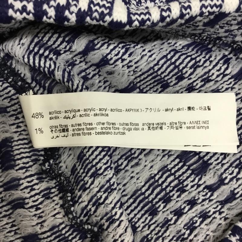 ザラ ZARA スカート ミニスカート 0219 314 043 フリンジ L 総柄 白 / ホワイト / X 紺 / ネイビー /  レディース USED 古着 中古 10090281