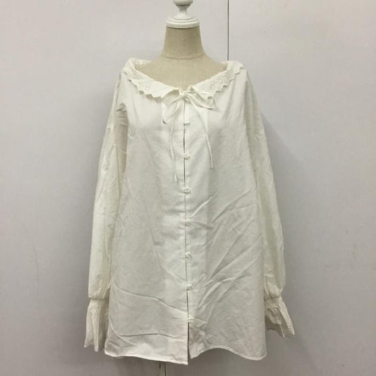 ローリーズファーム LOWRYS FARM シャツ、ブラウス 長袖 フリルブラウスシャツ FREE 無地 白 / ホワイト /  レディース USED 古着 中古 10090333