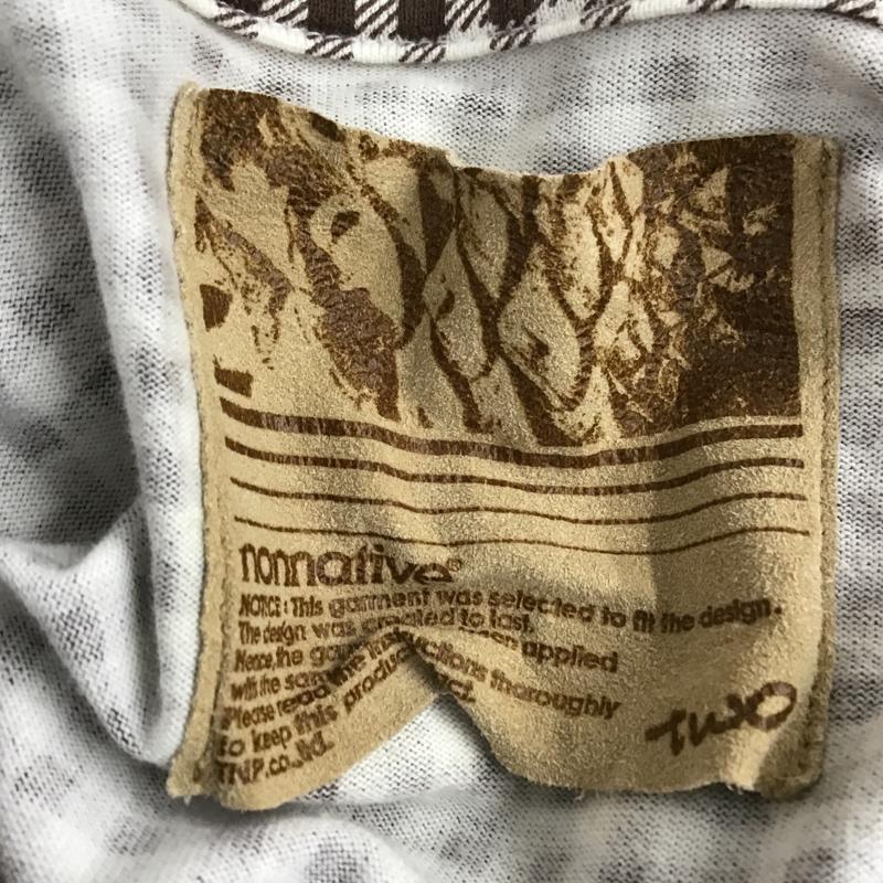 ノンネイティブ nonnative カットソー 長袖 TNP-C-8004 襟付き チェック 白 / ホワイト / X 茶 / ブラウン /  メンズ USED 古着 中古 10090414