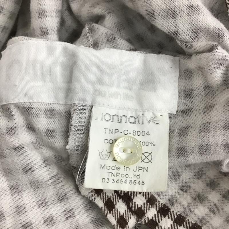 ノンネイティブ nonnative カットソー 長袖 TNP-C-8004 襟付き チェック 白 / ホワイト / X 茶 / ブラウン /  メンズ USED 古着 中古 10090414