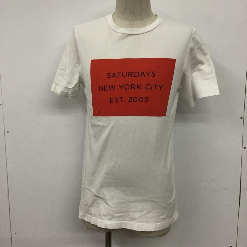 サタデーズサーフニューヨークシティー SATURDAYS SURF NYC Tシャツ 半袖 ボックスロゴ S ロゴ、文字 白 / ホワイト / X 赤 / レッド /  メンズ USED 古着 中古 10090440