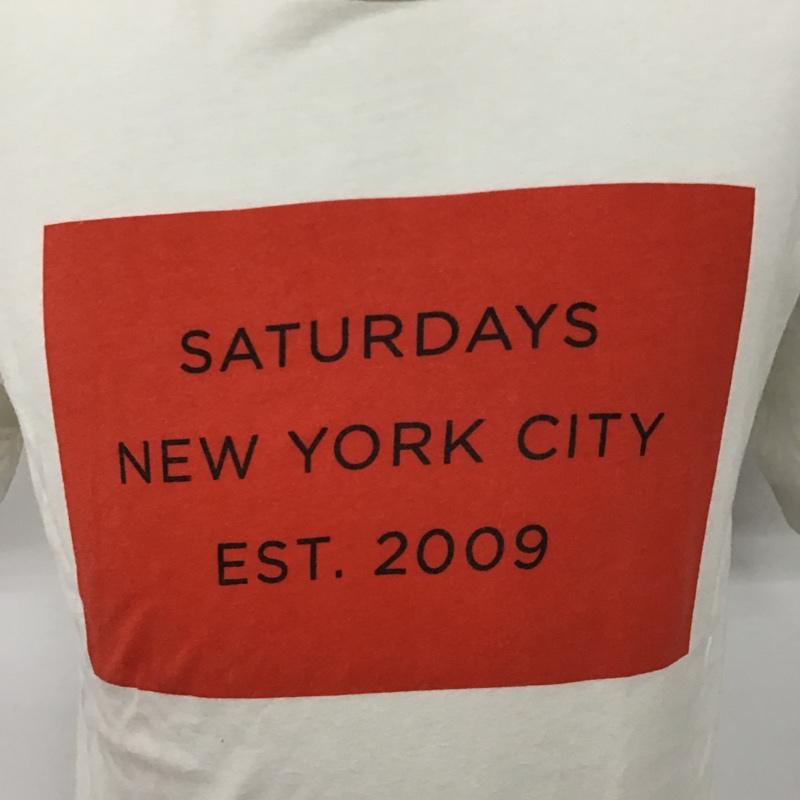 サタデーズサーフニューヨークシティー SATURDAYS SURF NYC Tシャツ 半袖 ボックスロゴ S ロゴ、文字 白 / ホワイト / X 赤 / レッド /  メンズ USED 古着 中古 10090440