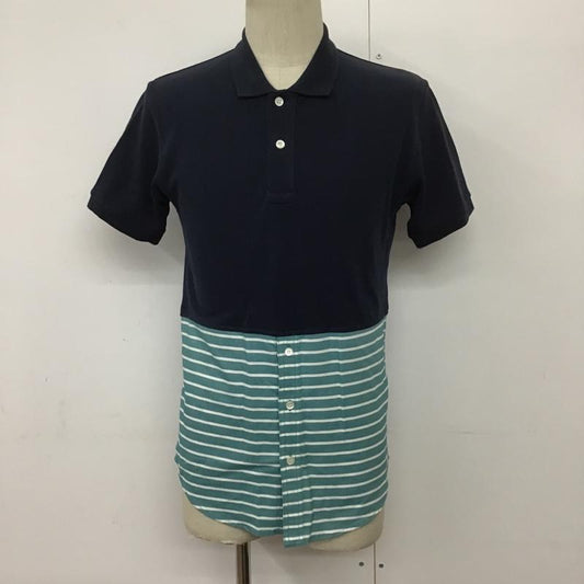 ミスタージェントルマン MR.GENTLEMAN ポロシャツ 半袖 MG14F-CS11 COMBINATION POLO SHIRTS S ボーダー柄 紺 / ネイビー / X 緑 / グリーン /  メンズ USED 古着 中古 10090551