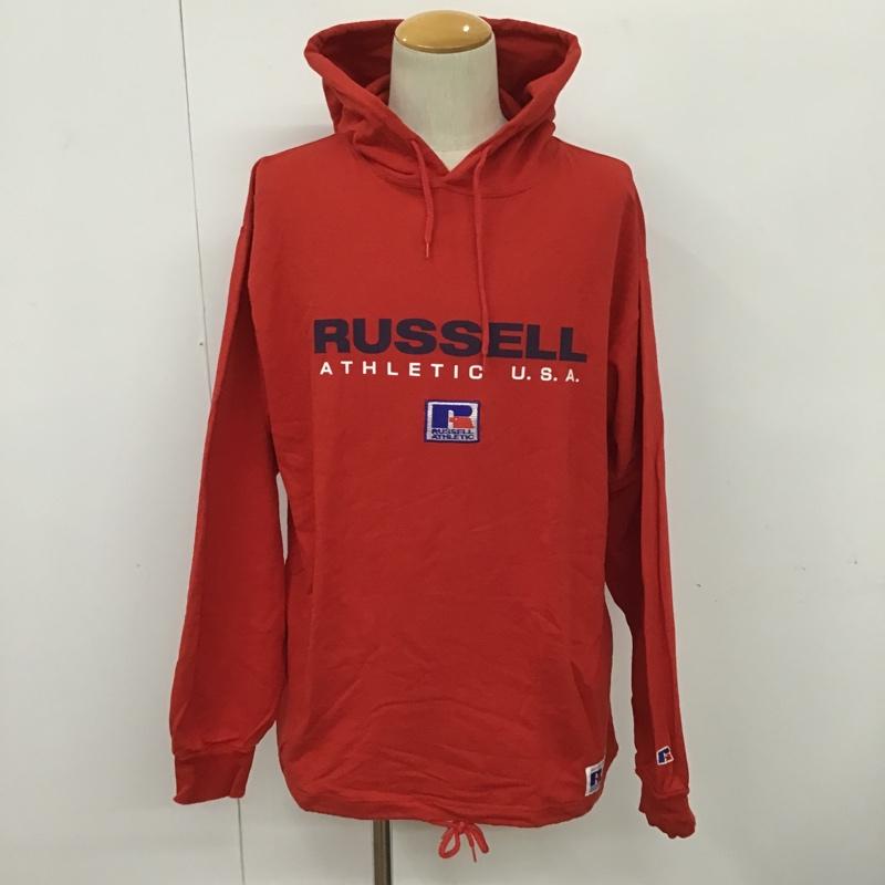 ラッセル RUSSELL パーカー 長袖 RC-19075RO XL 無地 X ロゴ、文字 赤 / レッド /  メンズ USED 古着 中古 10090605