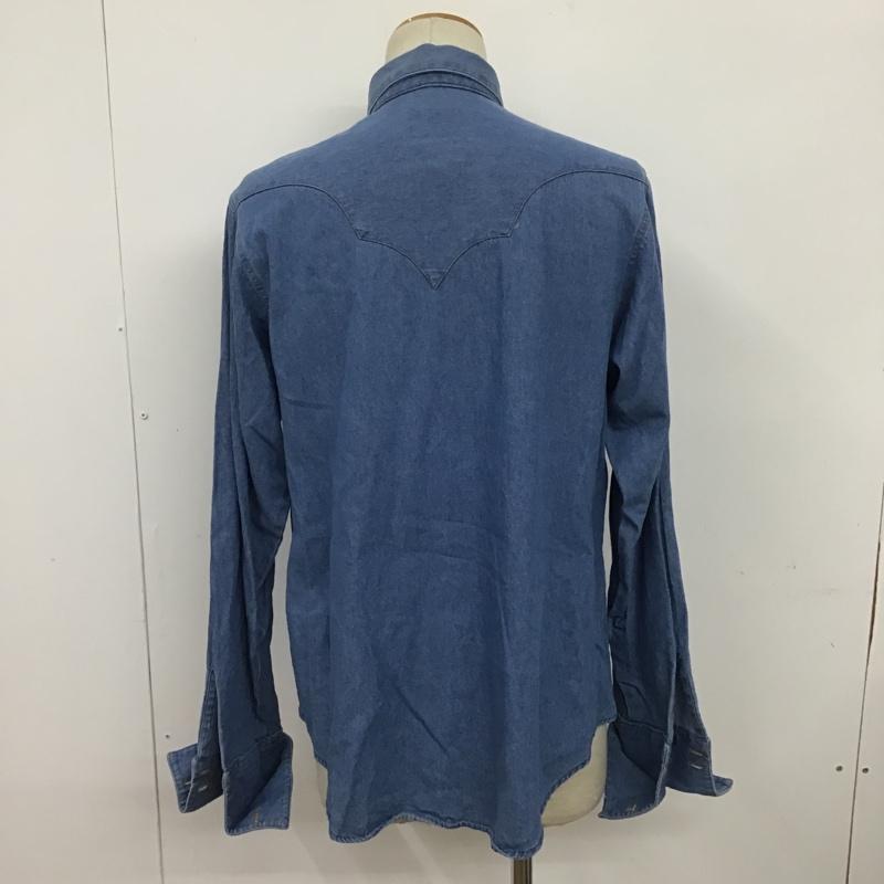 古着 USED シャツ、ブラウス 長袖 SP6000-D デニムシャツ 無地 青 / ブルー /  メンズ USED 古着 中古 10090662