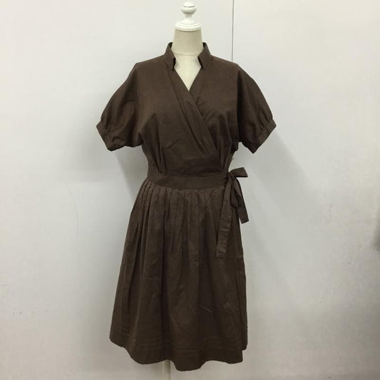 ロペ ROPE' ワンピース ひざ丈スカート 7 無地 茶 / ブラウン /  レディース USED 古着 中古 10090677