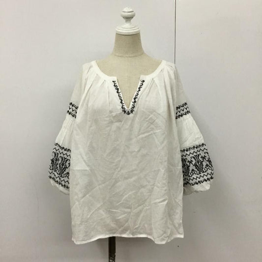 ジーナシス JEANASIS カットソー 七分袖 刺繍 カットソー FREE 刺繍 白 / ホワイト /  レディース USED 古着 中古 10090682