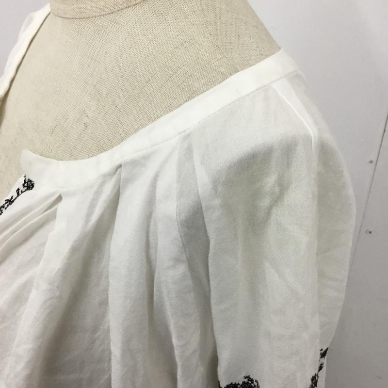 ジーナシス JEANASIS カットソー 七分袖 刺繍 カットソー FREE 刺繍 白 / ホワイト /  レディース USED 古着 中古 10090682