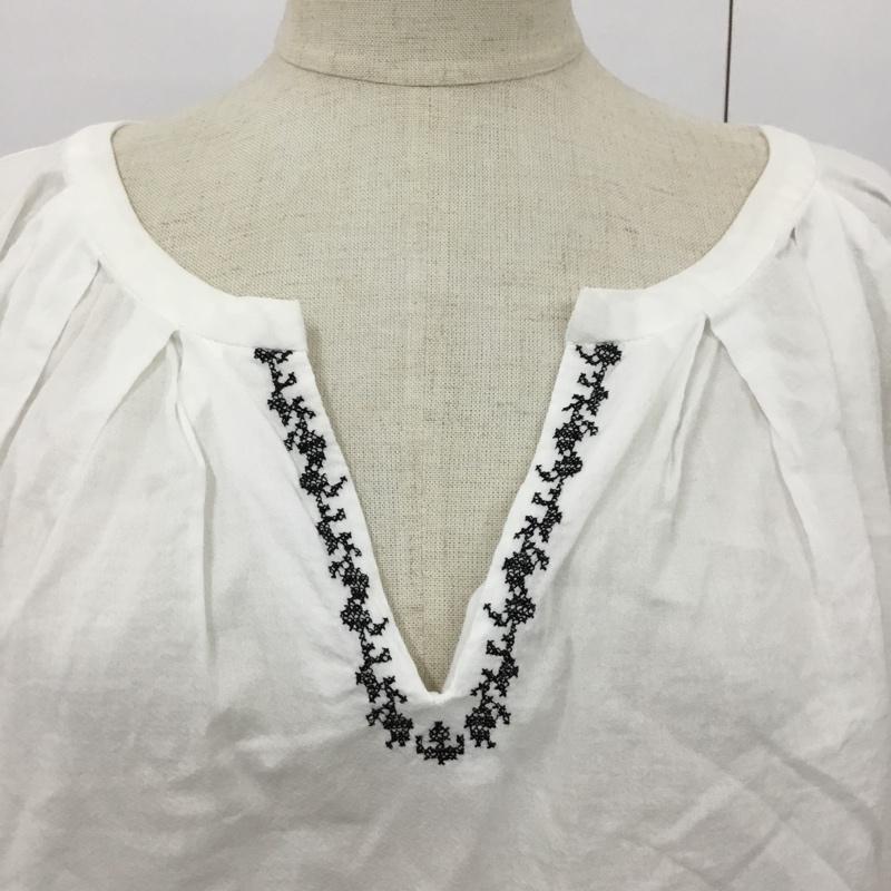 ジーナシス JEANASIS カットソー 七分袖 刺繍 カットソー FREE 刺繍 白 / ホワイト /  レディース USED 古着 中古 10090682