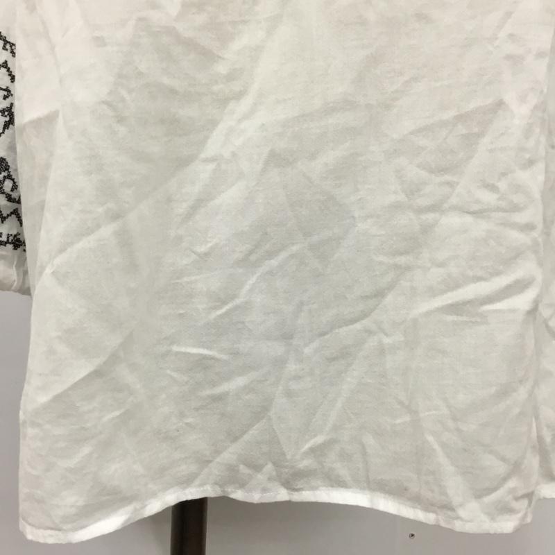 ジーナシス JEANASIS カットソー 七分袖 刺繍 カットソー FREE 刺繍 白 / ホワイト /  レディース USED 古着 中古 10090682