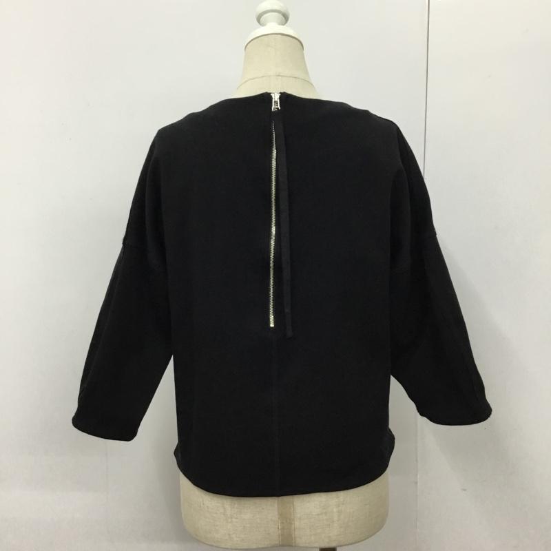 イネド INED カットソー 七分袖 9 無地 黒 / ブラック /  レディース USED 古着 中古 10090719