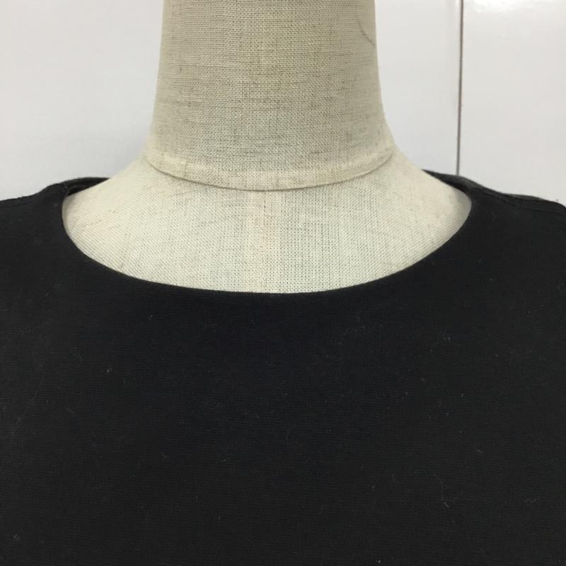 イネド INED カットソー 七分袖 9 無地 黒 / ブラック /  レディース USED 古着 中古 10090719