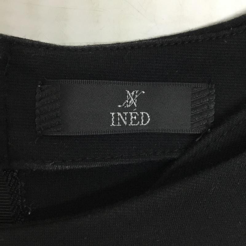 イネド INED カットソー 七分袖 9 無地 黒 / ブラック /  レディース USED 古着 中古 10090719