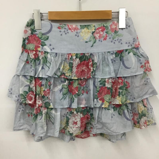 ラルフローレン RALPHLAUREN スカート ひざ丈スカート フリル キッズ L 花柄 水色 / ライトブルー /  ガールズ USED 古着 中古 10090786
