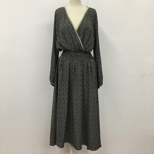 ダブルクローゼット w closet ワンピース ロングスカート カシュクール M 花柄 黒 / ブラック / X 薄緑 / ライトグリーン /  レディース USED 古着 中古 10090788