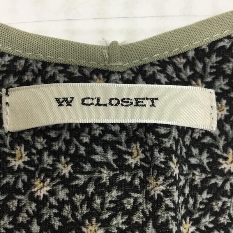 ダブルクローゼット w closet ワンピース ロングスカート カシュクール M 花柄 黒 / ブラック / X 薄緑 / ライトグリーン /  レディース USED 古着 中古 10090788