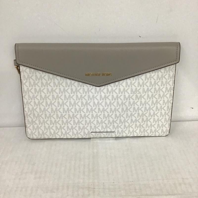 マイケルコース MICHAEL KORS クラッチバッグ、パーティバッグ クラッチバッグ、パーティバッグ マグネットポーチ ロゴ、文字 灰 / グレー / X 白 / ホワイト / X 金 / ゴールド /  レディース USED 古着 中古 10090848