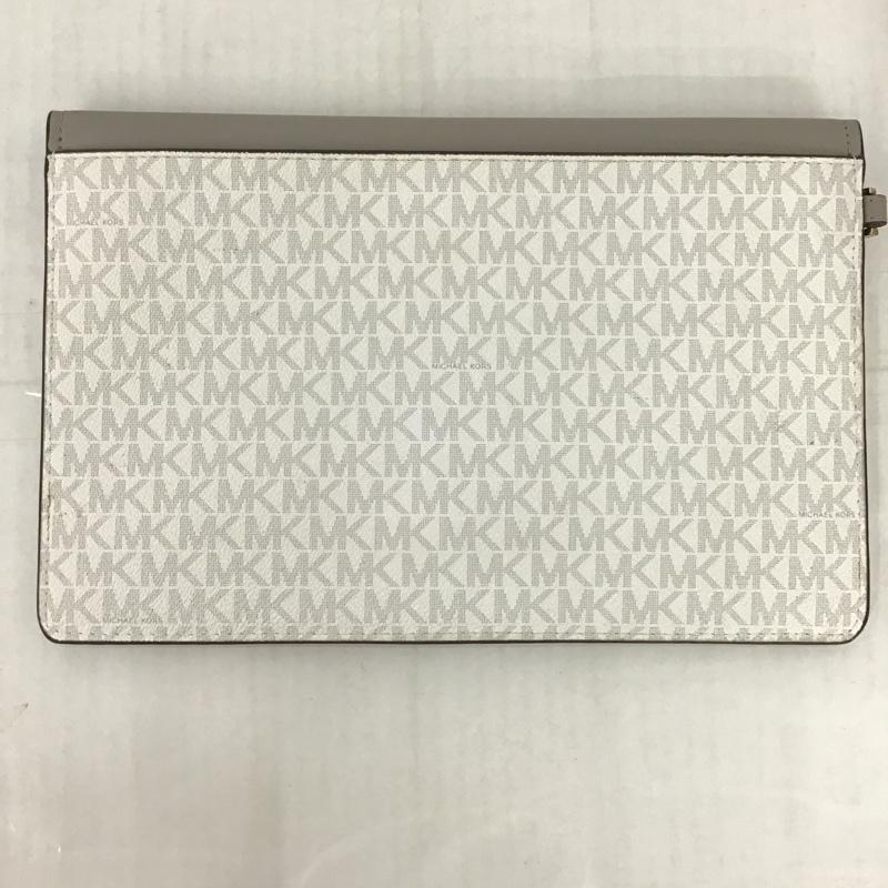マイケルコース MICHAEL KORS クラッチバッグ、パーティバッグ クラッチバッグ、パーティバッグ マグネットポーチ ロゴ、文字 灰 / グレー / X 白 / ホワイト / X 金 / ゴールド /  レディース USED 古着 中古 10090848