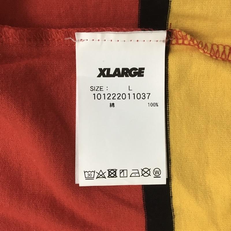 エクストララージ XLARGE Tシャツ 半袖 101222011037 STRIPETEE ボーダーTシャツ L ボーダー柄 黒 / ブラック / X 赤 / レッド / X 黄 / イエロー /  メンズ USED 古着 中古 10090919