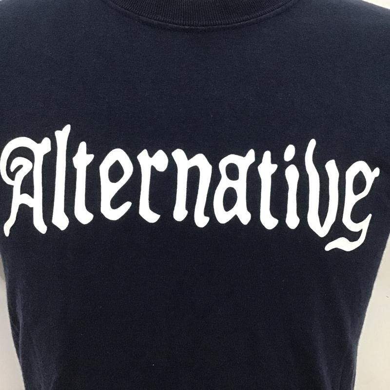 テンダーロイン TENDERLOIN Tシャツ 半袖 プリント クルーネック S ロゴ、文字 紺 / ネイビー /  メンズ USED 古着 中古 10090986